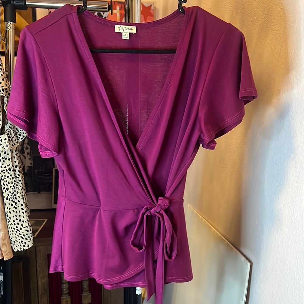 Elegant Wrap Top in Purple